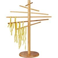 Relaxdays Secador de pasta- 12 varillas- Plegable- Para fideos &amp- Espagueti- Bambú- Marrón